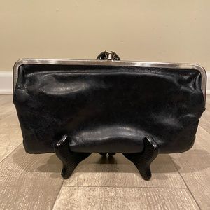 Auth Hobo Lauren Clutch Wallet Black Genuine Leather